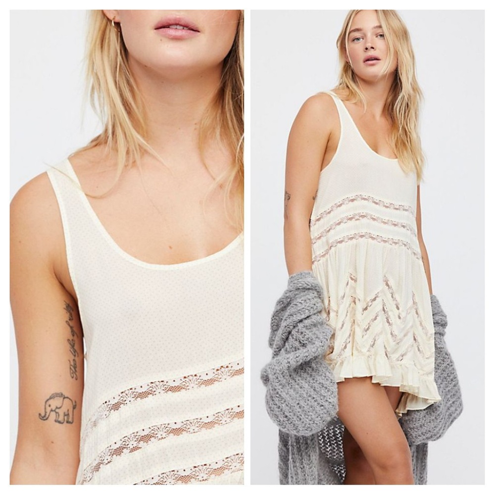 Free People Voil And Lacy Trapeze Mini Dress - Picture 2 of 6